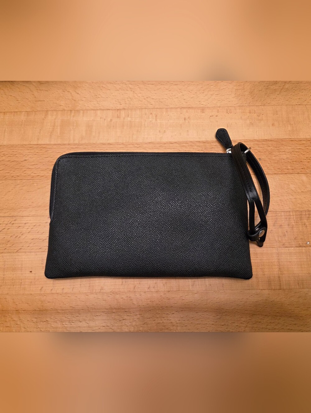 Coach Storypatch Pouch/Clutch Black Crossgrain Leather - Picture 2 of 12